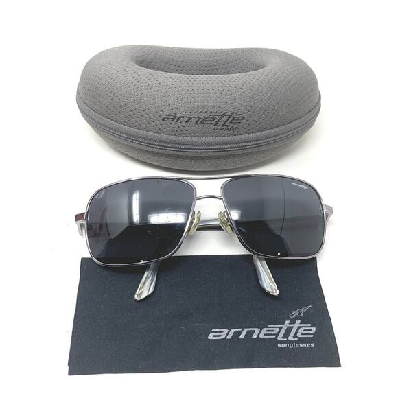 Arnette Stakeout Sunglasses Silver Metal Frame Square Lens 3062-502 Post Malone - Picture 1 of 10